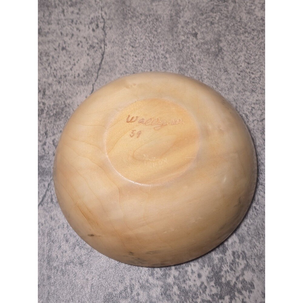 Hand Turned Wood Bowl Pear Handcrafted Food Safe Kitchen Decor Gift Wally W 1959 - Picture 3 of 5